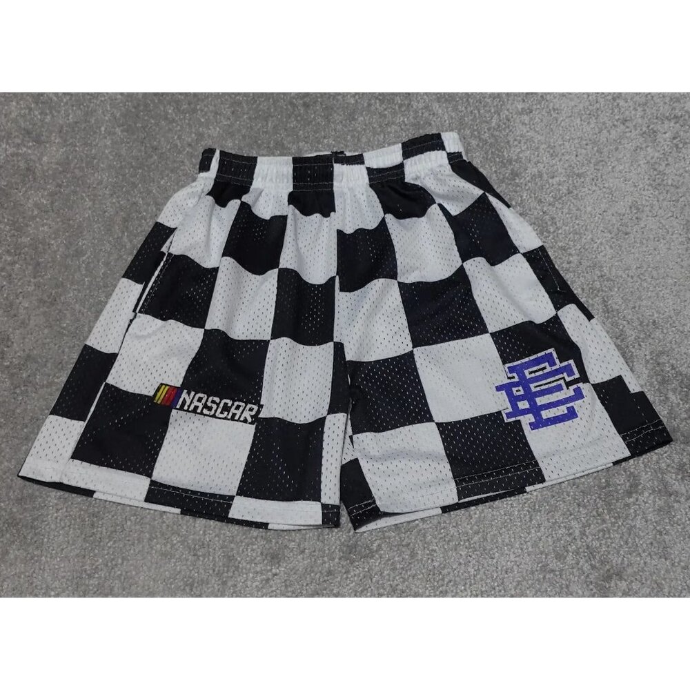 Eric Emanuel Black and White Checkered Men Shorts